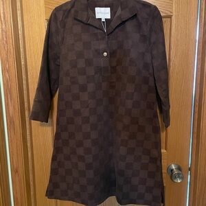 Brown Checkered Dress